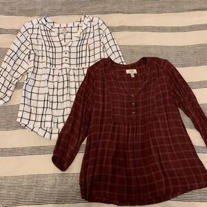 2 Gingham Wrangler Blouses